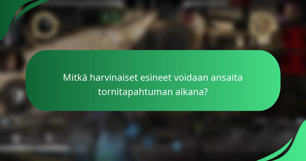 Mitkä harvinaiset esineet voidaan ansaita tornitapahtuman aikana?